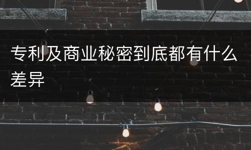 专利及商业秘密到底都有什么差异