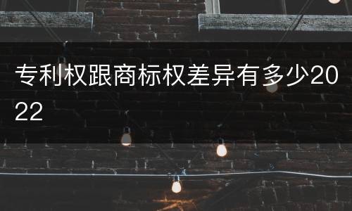 专利权跟商标权差异有多少2022