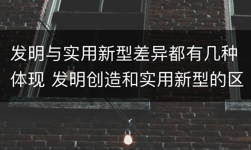 发明与实用新型差异都有几种体现 发明创造和实用新型的区别