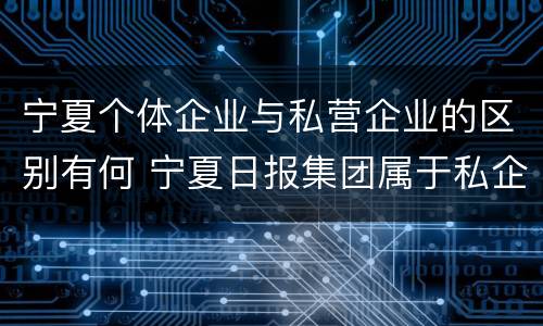 宁夏个体企业与私营企业的区别有何 宁夏日报集团属于私企?