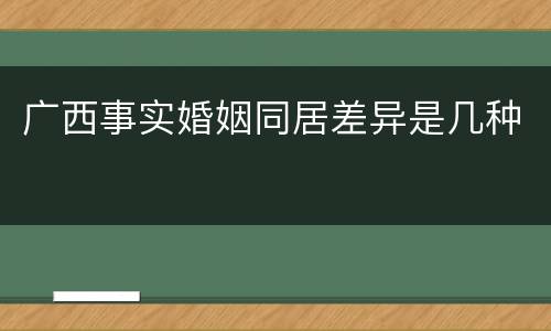 广西事实婚姻同居差异是几种