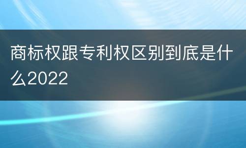 商标权跟专利权区别到底是什么2022