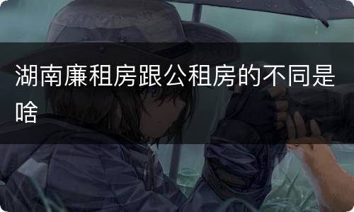 湖南廉租房跟公租房的不同是啥