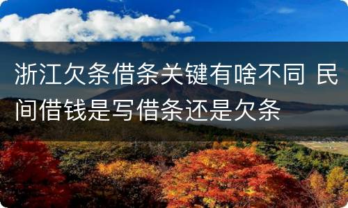 浙江欠条借条关键有啥不同 民间借钱是写借条还是欠条