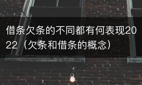 借条欠条的不同都有何表现2022（欠条和借条的概念）