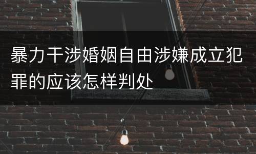 暴力干涉婚姻自由涉嫌成立犯罪的应该怎样判处