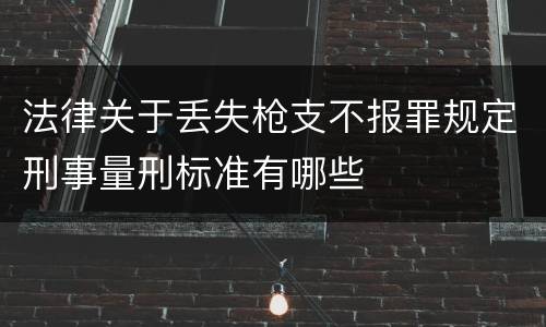 法律关于丢失枪支不报罪规定刑事量刑标准有哪些