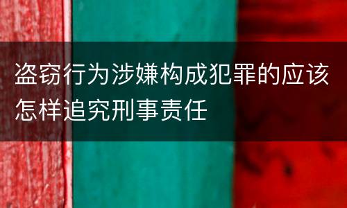 盗窃行为涉嫌构成犯罪的应该怎样追究刑事责任