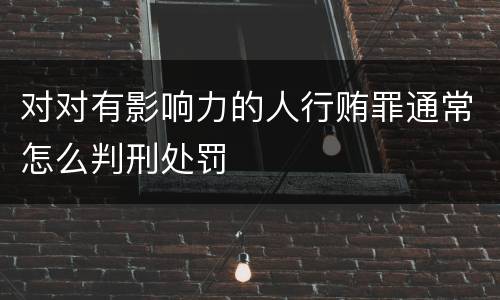 对对有影响力的人行贿罪通常怎么判刑处罚