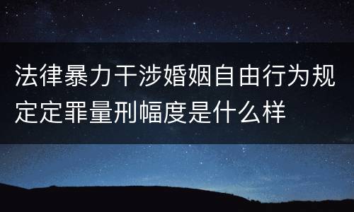 法律暴力干涉婚姻自由行为规定定罪量刑幅度是什么样
