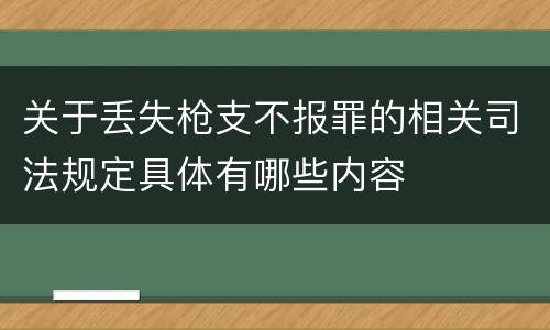 关于丢失枪支不报罪的相关司法规定具体有哪些内容