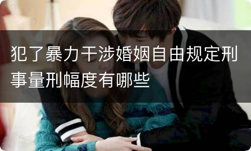 犯了暴力干涉婚姻自由规定刑事量刑幅度有哪些