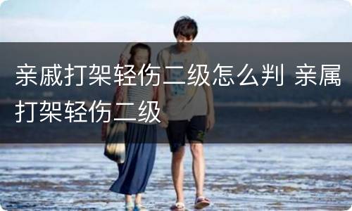 亲戚打架轻伤二级怎么判 亲属打架轻伤二级