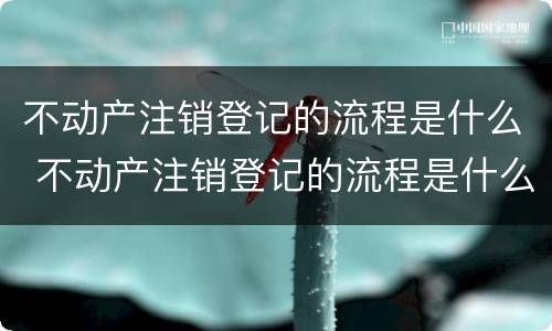 不动产注销登记的流程是什么 不动产注销登记的流程是什么