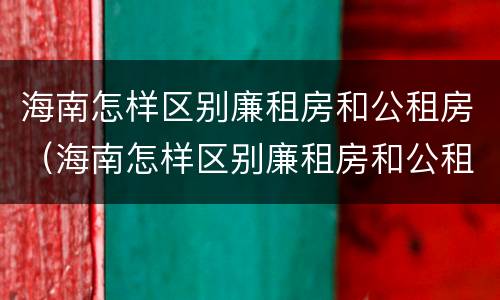 海南怎样区别廉租房和公租房（海南怎样区别廉租房和公租房呢）
