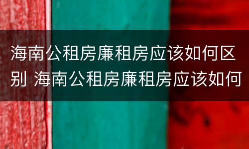 海南公租房廉租房应该如何区别 海南公租房廉租房应该如何区别房源