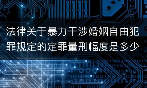 法律关于暴力干涉婚姻自由犯罪规定的定罪量刑幅度是多少