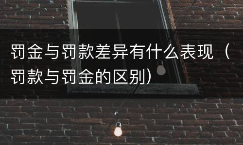 罚金与罚款差异有什么表现（罚款与罚金的区别）