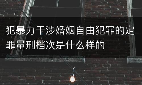 犯暴力干涉婚姻自由犯罪的定罪量刑档次是什么样的