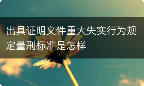 出具证明文件重大失实行为规定量刑标准是怎样