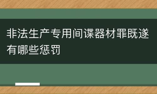 非法生产专用间谍器材罪既遂有哪些惩罚