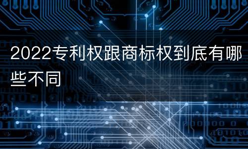 2022专利权跟商标权到底有哪些不同