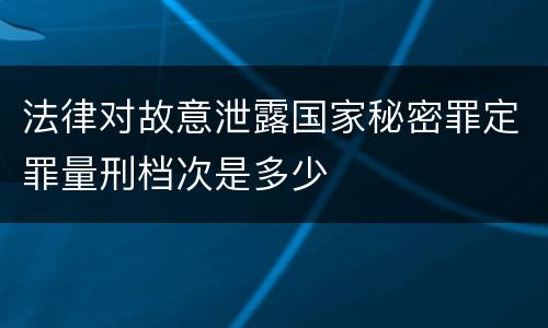 法律对故意泄露国家秘密罪定罪量刑档次是多少