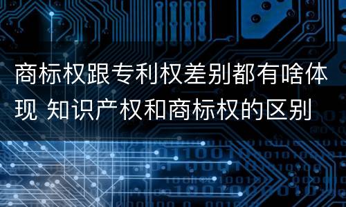 商标权跟专利权差别都有啥体现 知识产权和商标权的区别