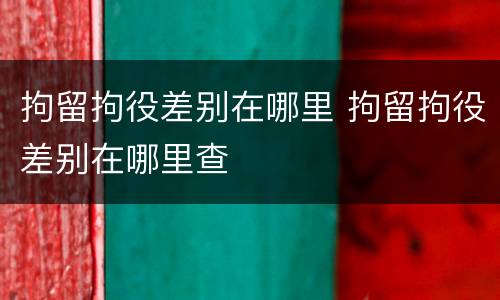 拘留拘役差别在哪里 拘留拘役差别在哪里查