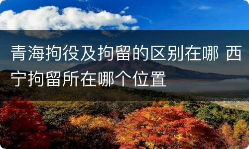 青海拘役及拘留的区别在哪 西宁拘留所在哪个位置