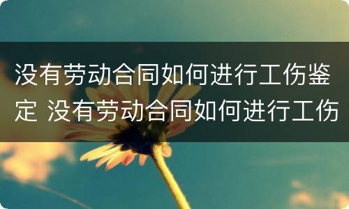 没有劳动合同如何进行工伤鉴定 没有劳动合同如何进行工伤鉴定呢