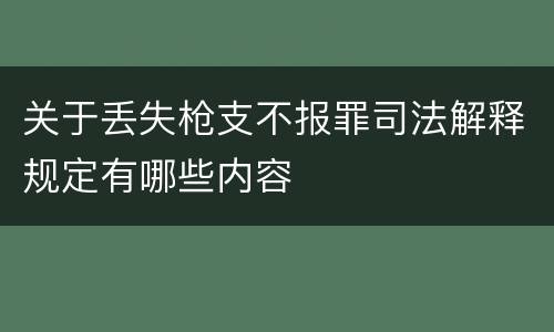 关于丢失枪支不报罪司法解释规定有哪些内容