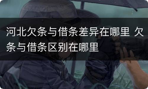 河北欠条与借条差异在哪里 欠条与借条区别在哪里