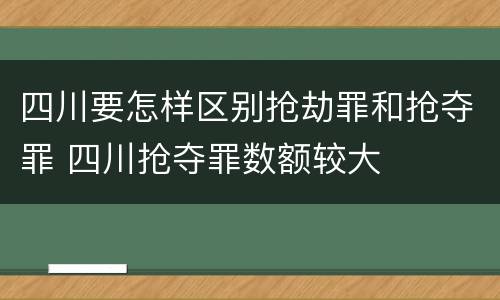四川要怎样区别抢劫罪和抢夺罪 四川抢夺罪数额较大