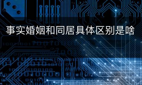 事实婚姻和同居具体区别是啥