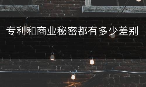 专利和商业秘密都有多少差别