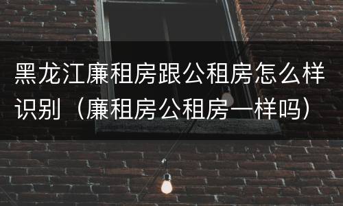 黑龙江廉租房跟公租房怎么样识别（廉租房公租房一样吗）