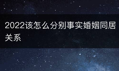 2022该怎么分别事实婚姻同居关系
