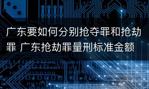 广东要如何分别抢夺罪和抢劫罪 广东抢劫罪量刑标准金额
