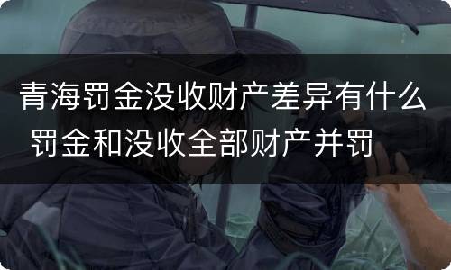 青海罚金没收财产差异有什么 罚金和没收全部财产并罚