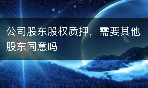 公司股东股权质押，需要其他股东同意吗