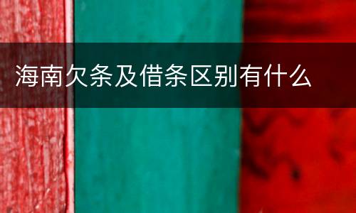 海南欠条及借条区别有什么