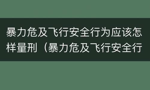 暴力危及飞行安全行为应该怎样量刑（暴力危及飞行安全行为应该怎样量刑呢）
