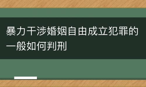 暴力干涉婚姻自由成立犯罪的一般如何判刑