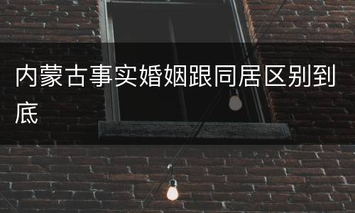 内蒙古事实婚姻跟同居区别到底