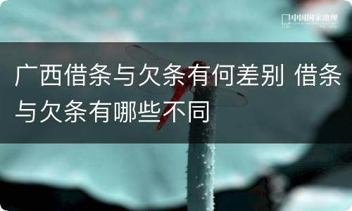 广西借条与欠条有何差别 借条与欠条有哪些不同