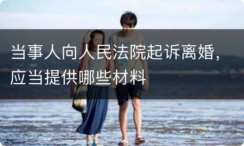 当事人向人民法院起诉离婚，应当提供哪些材料