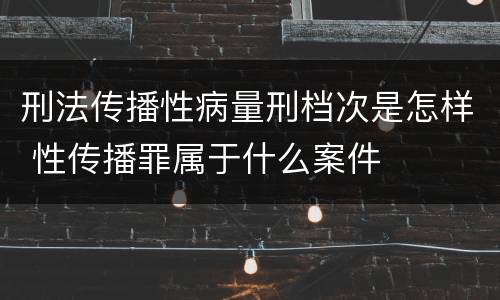 刑法传播性病量刑档次是怎样 性传播罪属于什么案件