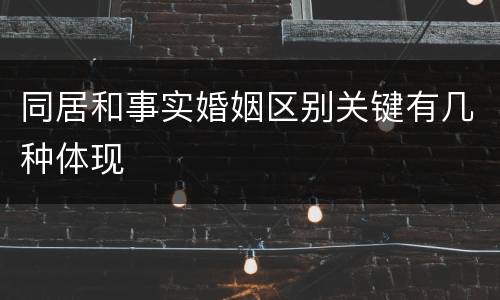 同居和事实婚姻区别关键有几种体现