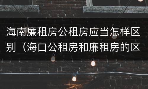 海南廉租房公租房应当怎样区别（海口公租房和廉租房的区别）